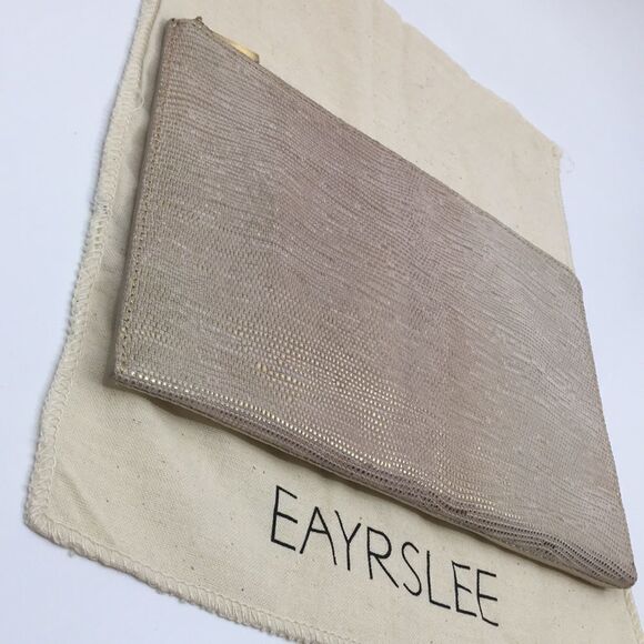 Eayrslee Leather Metallic Clutch Pouch with Dust Bag - Picture 3 of 16